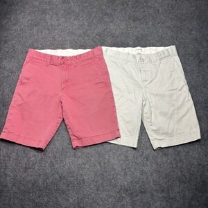 J.Crew Crewcuts Boys Chino Shorts Lot Size 12 Pink Gray Casual Preppy